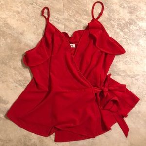 Peplum front tie